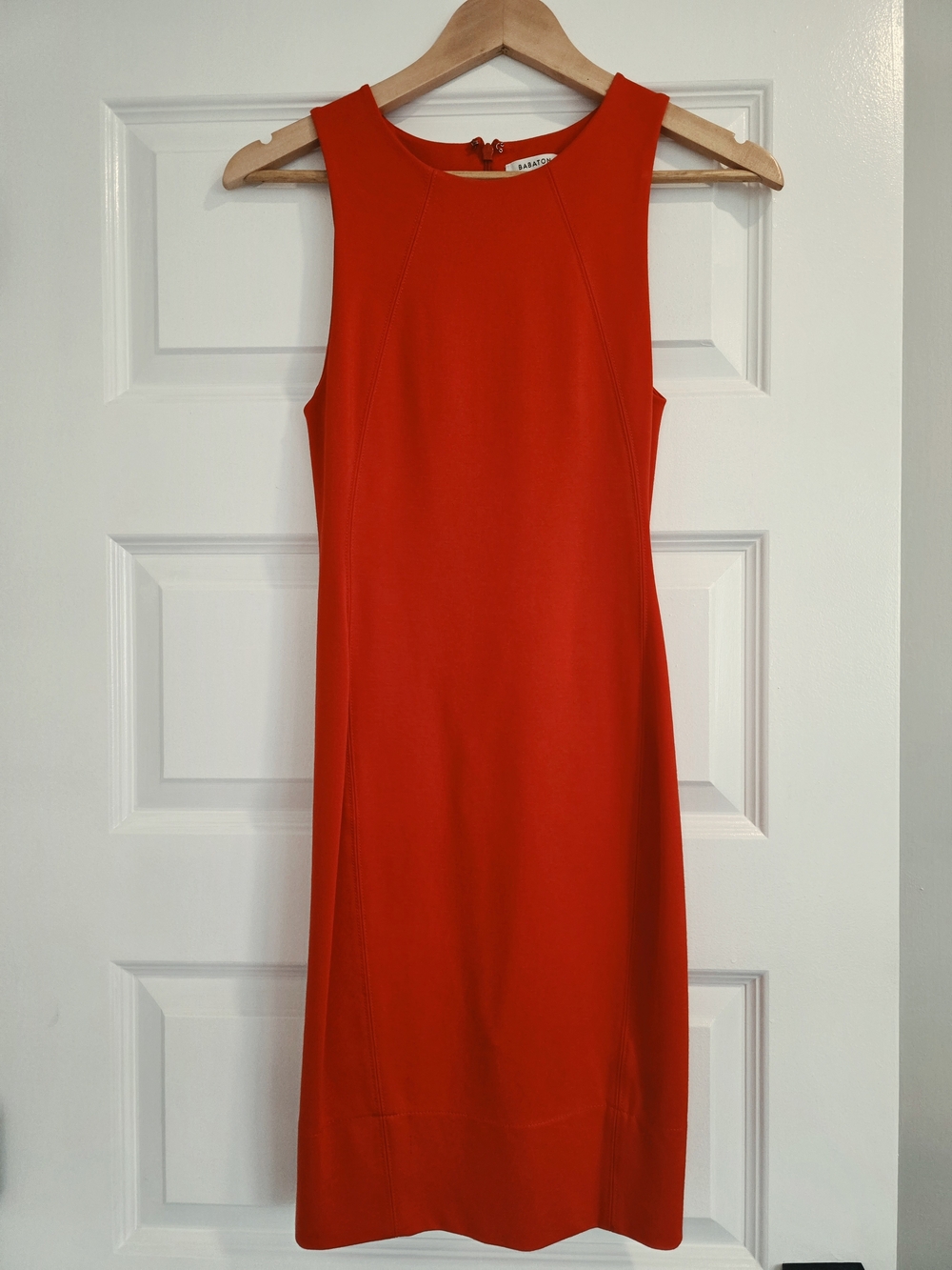 Babaton Sleeveless Red Midi Sheath Dress